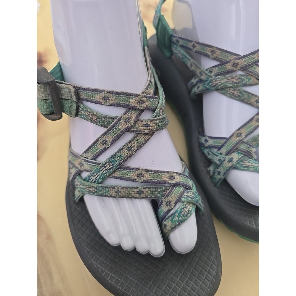 Chaco ZX/2 Green Aztec Toe Loop Outdoor Hiking Trail Sport Sandals Womans Size 8 - Picture 2 of 6